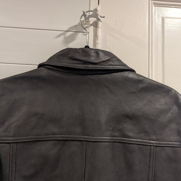 Eddie Bauer Women's Buffalo Leather Jacket Coat Lined Pockets - Picture 9 of 12